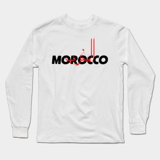 MOROCCO STICKER BLACK AND RED WITH ARABIC sticker / t-shirt Long Sleeve T-Shirt